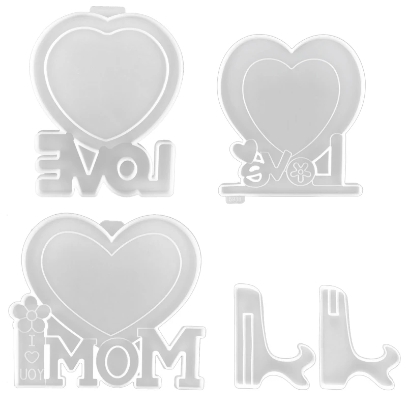 Amor coração moldura foto cristal uv molde epóxi ornamentos artesanais resina molde silicone diy artesanato decorações para