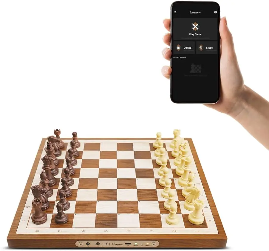 

Air Chess Set, A magnificently Handcrafted Wooden Chess Board with Extra Queens, , AI Adaptive Electronic Chess Se