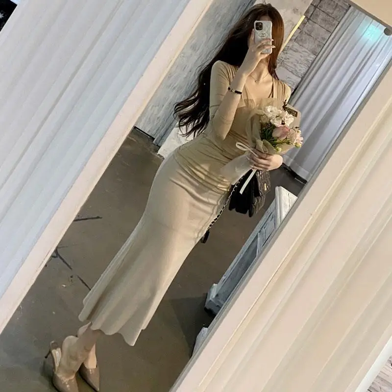 

Юбка миди А-силуэта с высокой талией, женская длинная юбка, однотонная, H-образная, QF85, осенне-зимняя модная юбка