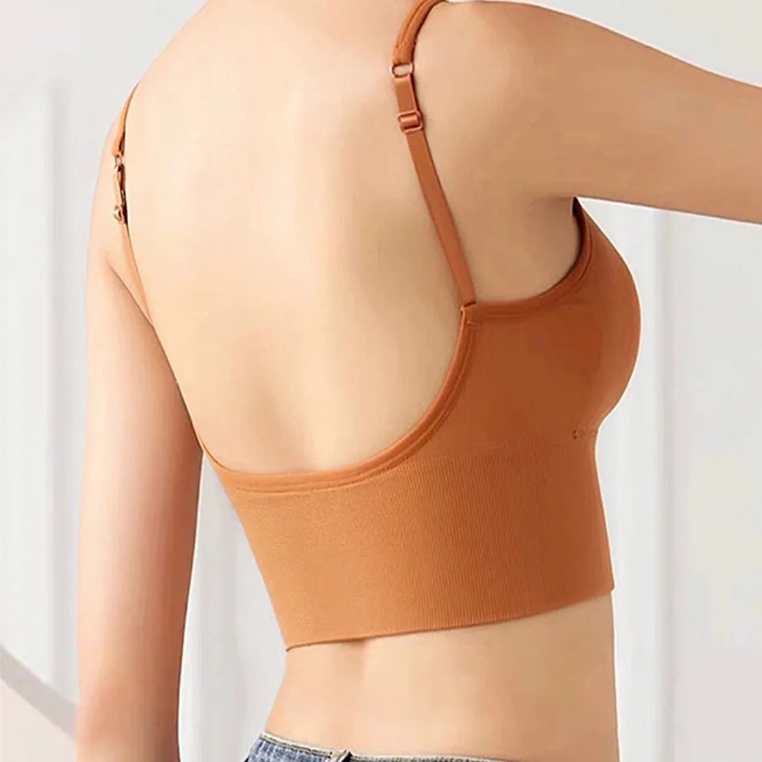 المرأة صديرية دائرية الجمال الظهر الأعلى سلس حمالة صدر رياضية ملابس داخلية نسائية مثير bralette دفع ما يصل حمالات الصدر المحاصيل الأعلى نسائية #3