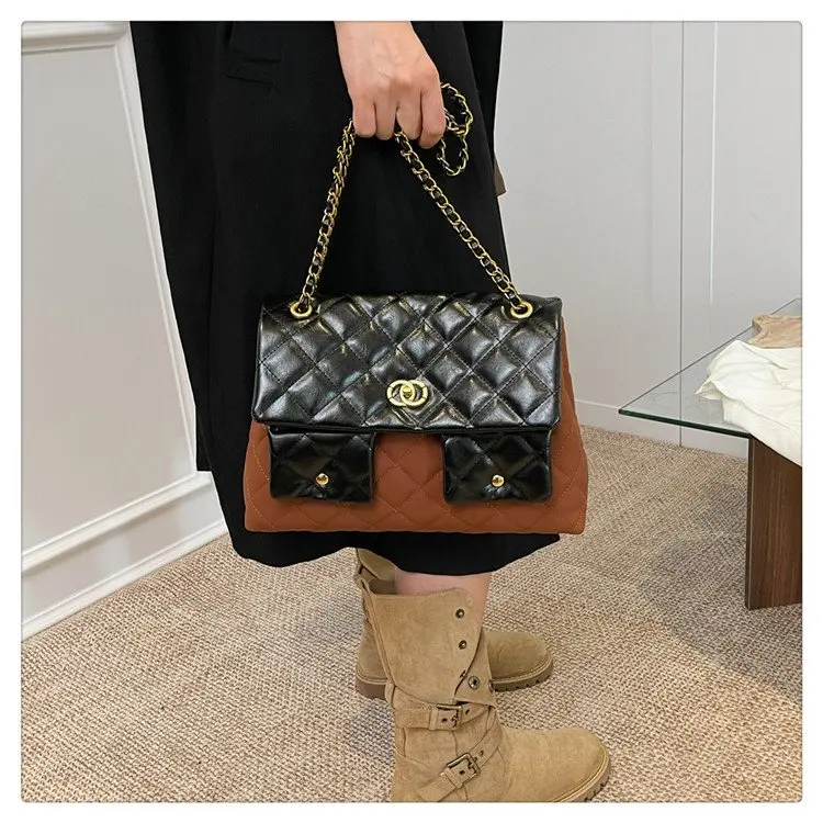 Herfst 2025, trendy kettingtas - met diamant gewatteerde draagtas, meerweg schouder-/crossbodytas, vintage designertas voor dagelijks gebruik