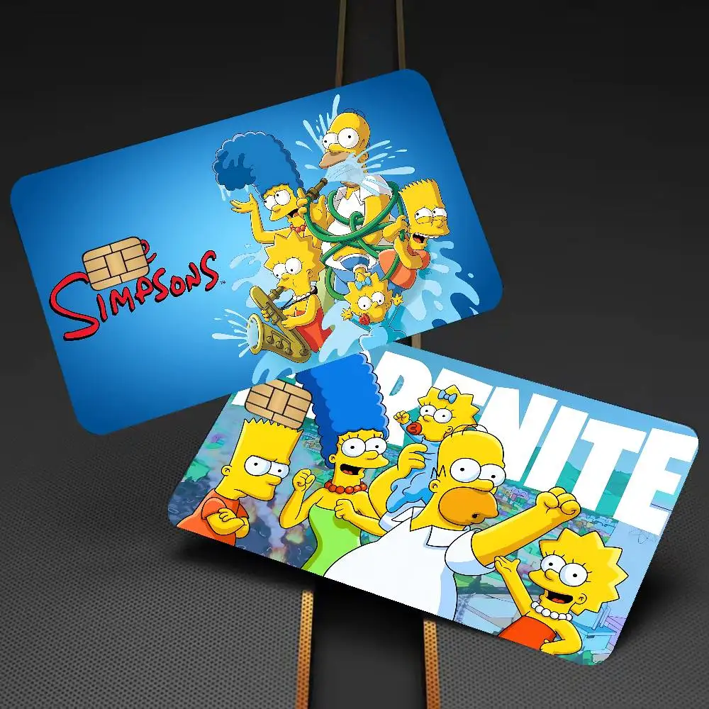 Animation T-The S-Simpsons Cartoon Credit Card Skin Stickers for Bank Card Bus Metro Card Sticker Waterproof Women Gift