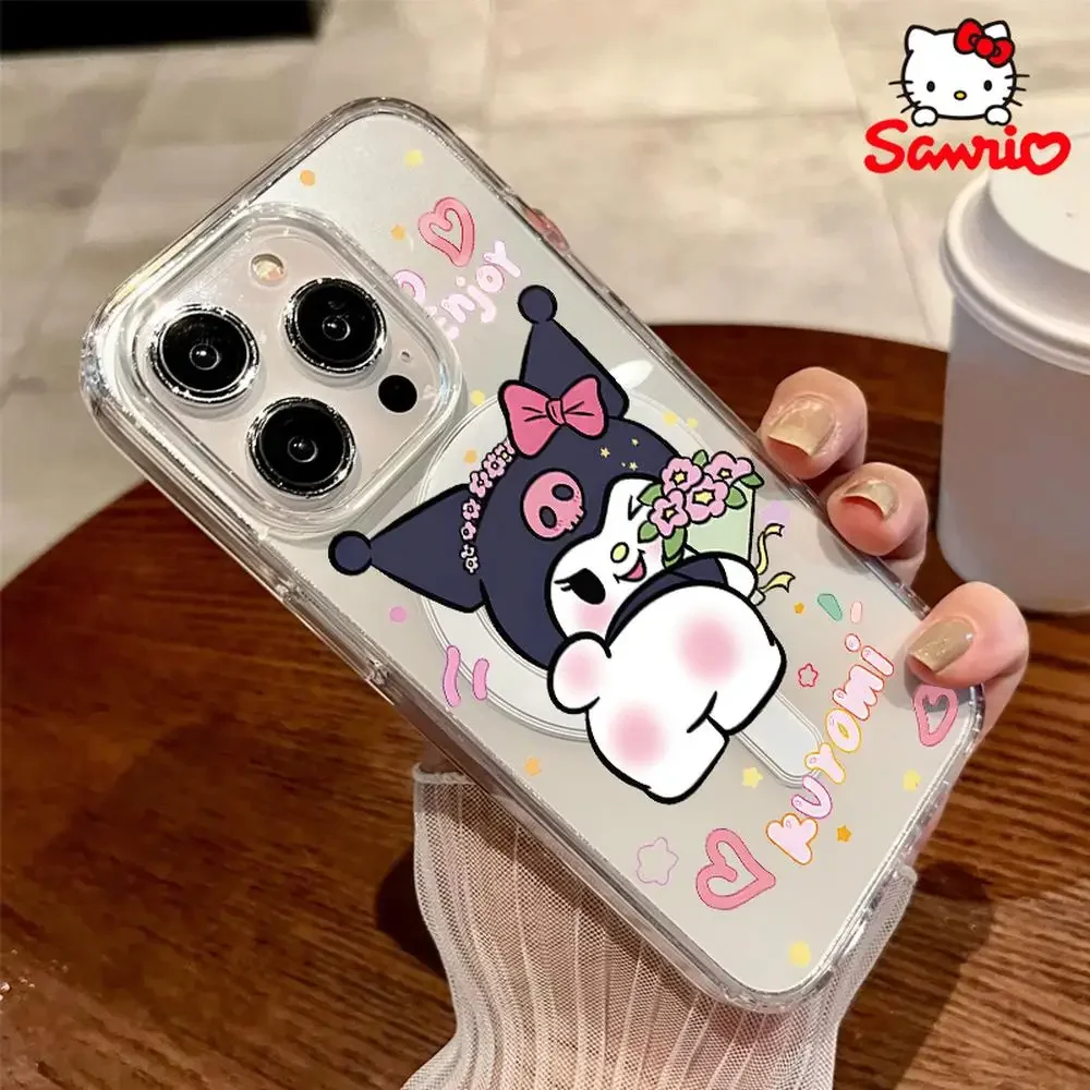 Sanrio Kt Iphone 16 Promax funda prevención de caídas Iphone 16/15/14/13/12/11 chica Iphone funda Sanrio Hellokitty Kawaii accesorio