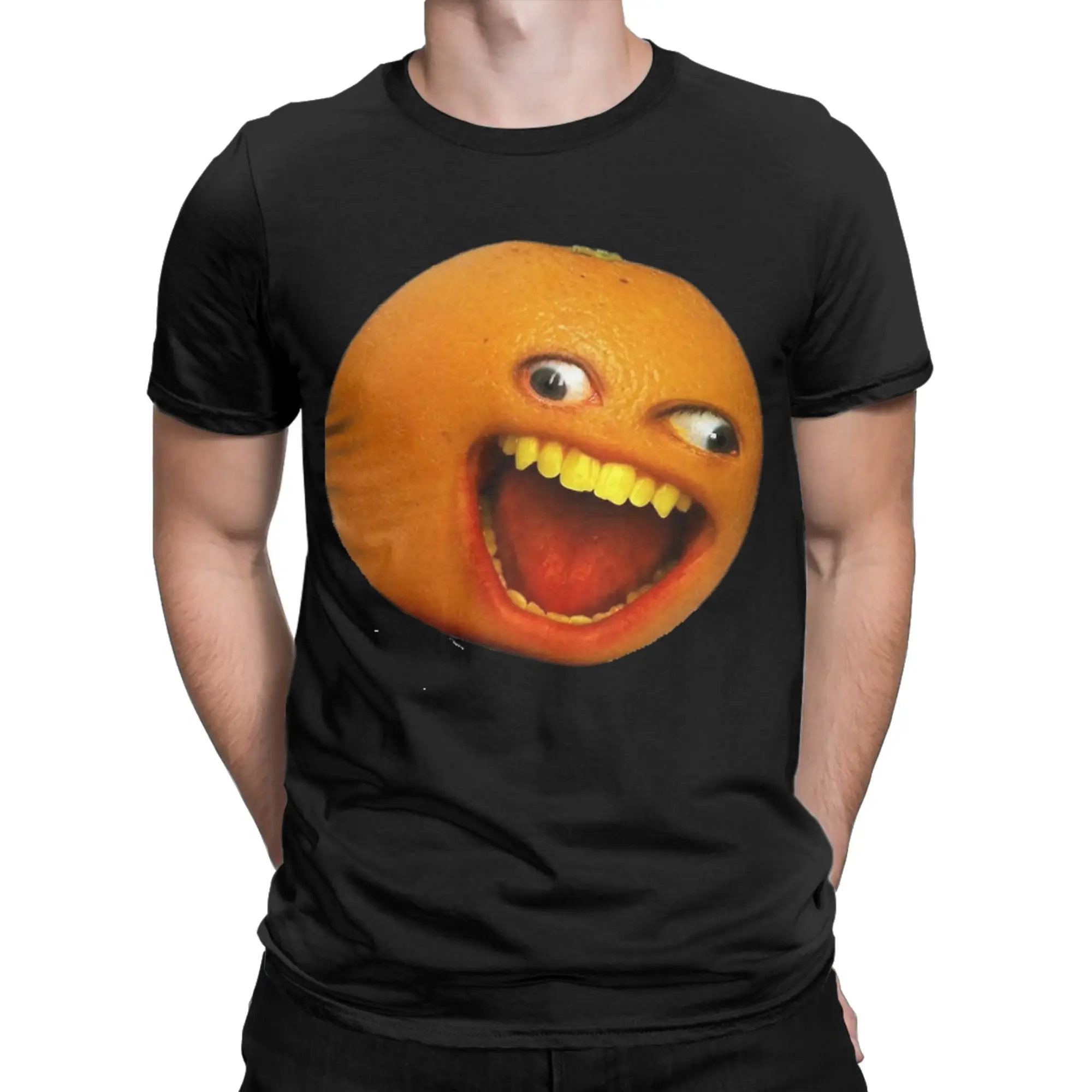 Excited Annoying Orange T Shirt For Men Women 100%Cotton Top Tee Harajuku  Crewneck Short Sleeve