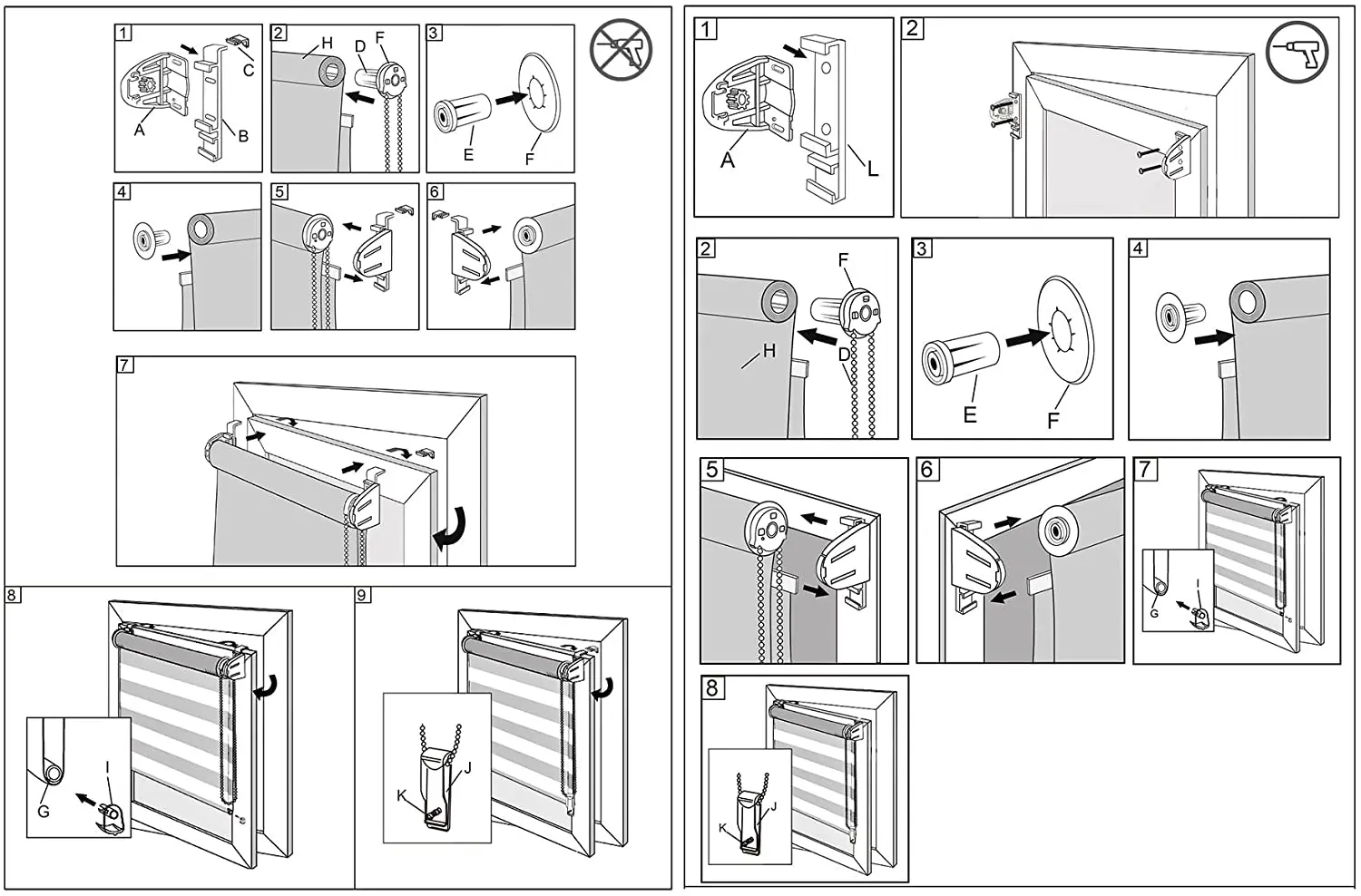 WOLTU Durchscheinender Doppelrollo, Schattierung, staubdicht, doppelschichtig, Fenster-Verdunkelungsvorhang für Schlafzimmer und Wohnzimmer – Detail 4
