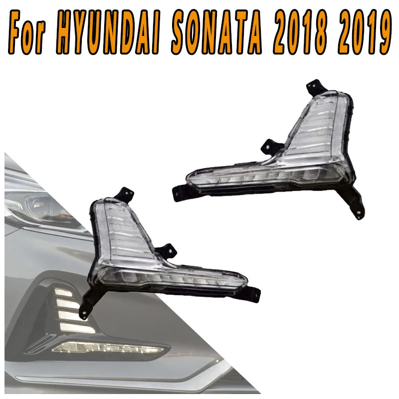 For HYUNDAI SONATA 2018 2019 Car Front Bumper Lights Left Right Front Fog Lights Daytime Running Lights Driving Light Assembly