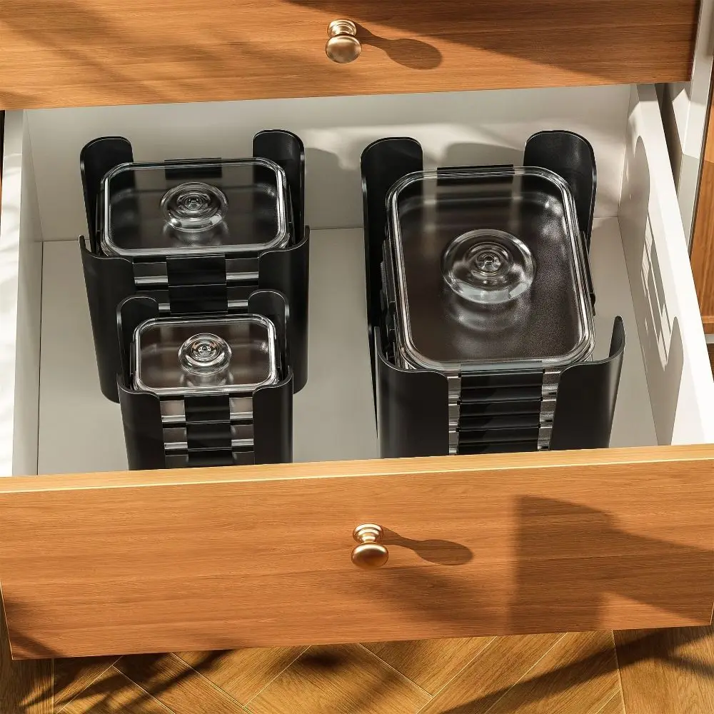 3pcs Holds 24 Lids Food Container Lid Organizer for 4.7 & 3.2 Cup,1.3 Cup Meal Box Lid Storage for Rubbermaid Brilliances