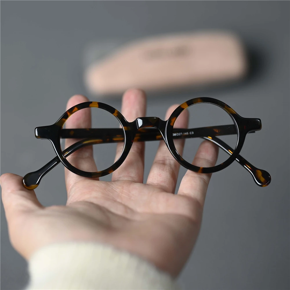 Cubojue Round Tortoise Reading Glasses Men Women 38mm Circle Acetate Eyeglasses Frame Male Magnify Diopter Eyewear
