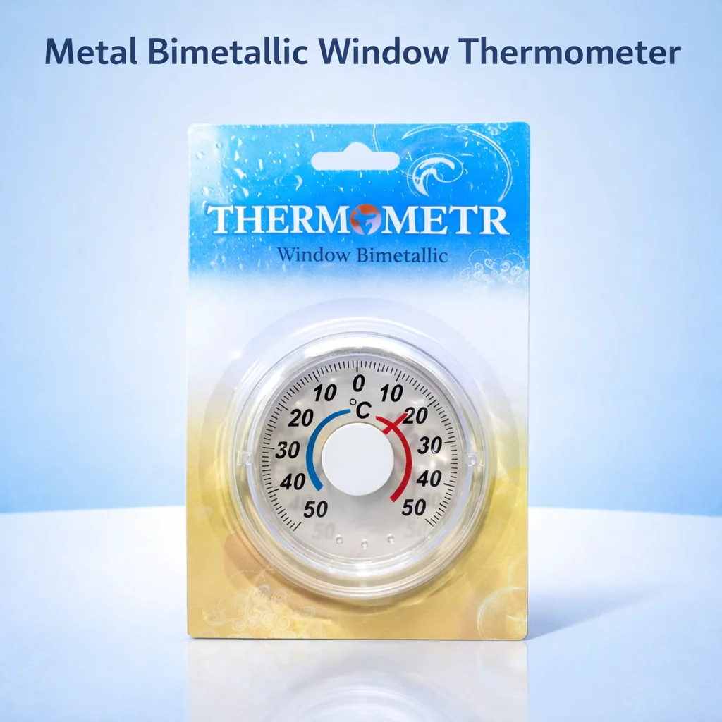 Outdoor Door & Window Thermometer – Round Plastic Pointer Type for Cold & Heat – Precision Temperature Gauge for Windows & Doo view 2