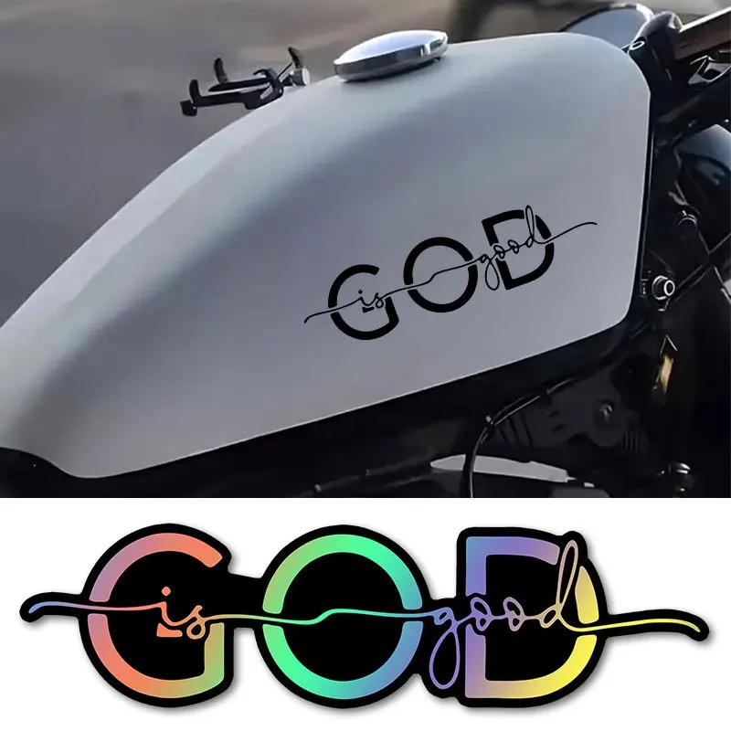 1Pc 2D Flat God Is Good Religious Sticker Waterproof Vinyl Decal for Motorcycle Car Body Window Fuel Tank Helmet Laptop