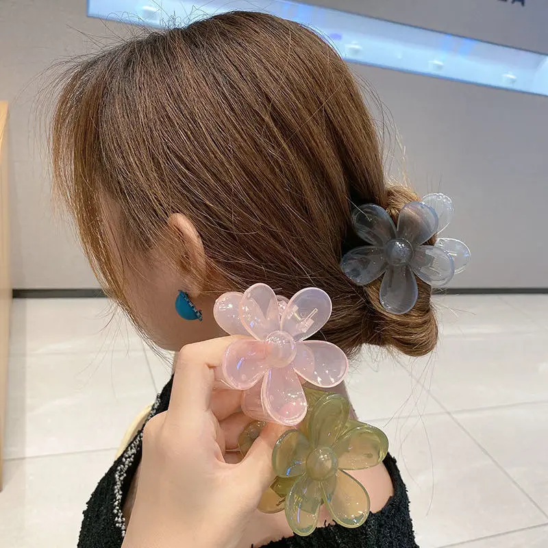 Acrylic Hair Clip Claw Fashion Big Flower Plastic Hair Claws Hairdressing Tool Hair Accessories for Women Hairpins