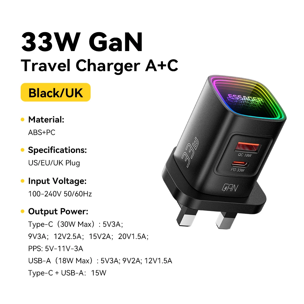 Black UK Plug