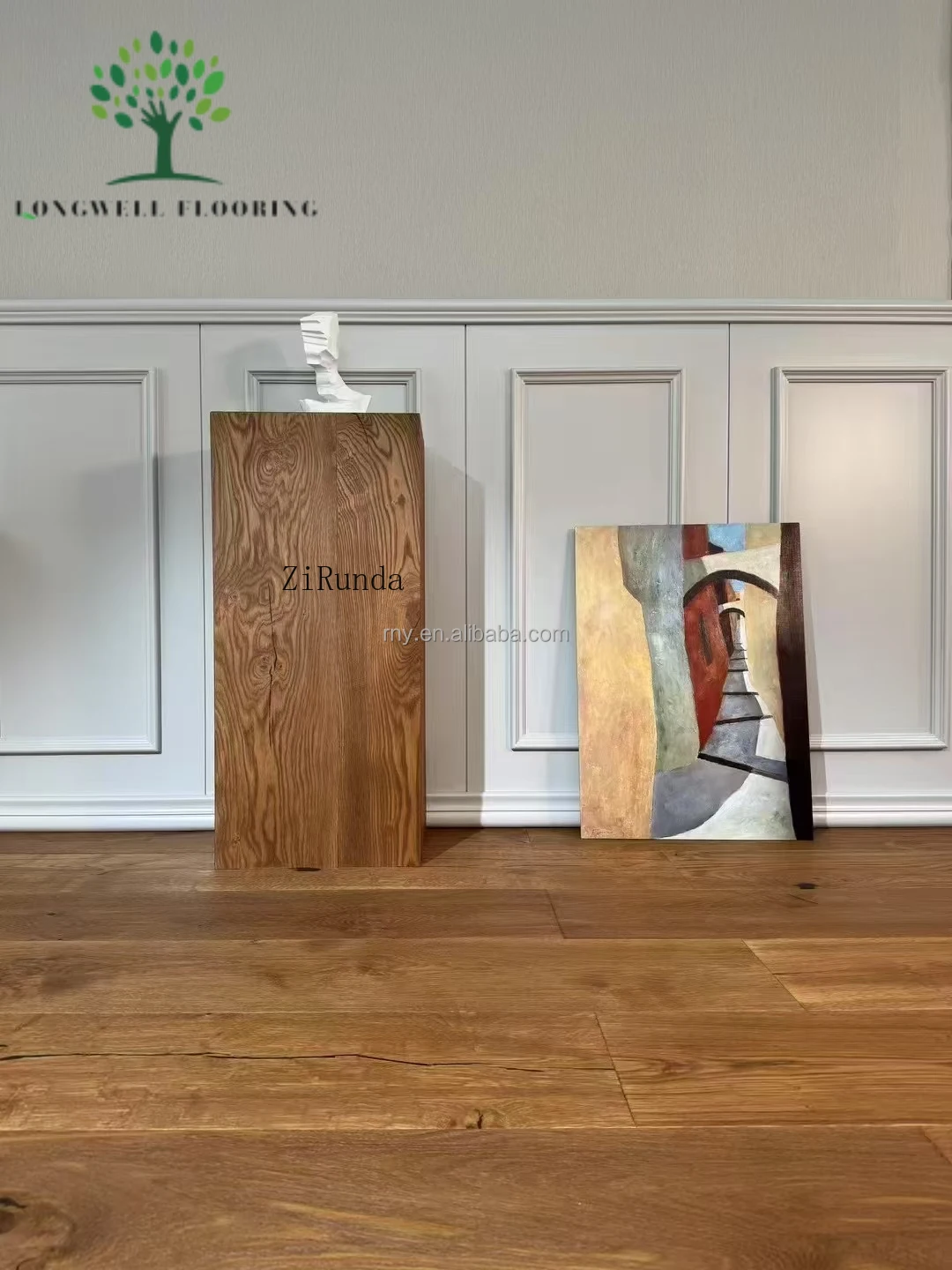 نسخة مخصصة من أرضيات خشب البلوط الصلبة ذات لوح عريض صديقة للبيئة للاستخدام المنزلي