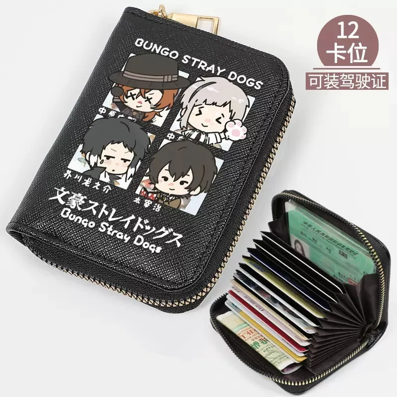 Stray Dogs Anime Wallet Cute Money Bag Dazai Osamu Student ID Card Holder Coin Purses Pu Leather Fashion Long Short Wallet