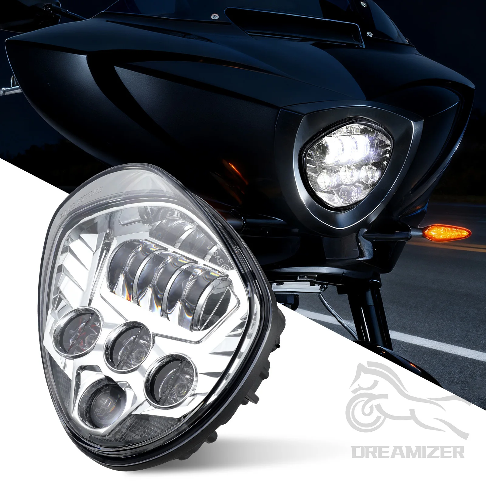 Motorcycle LED Headlights High Low Beam For Motorcycle JEEP Wrangler JK Harley Touring Classic Electra Road King Yamaha