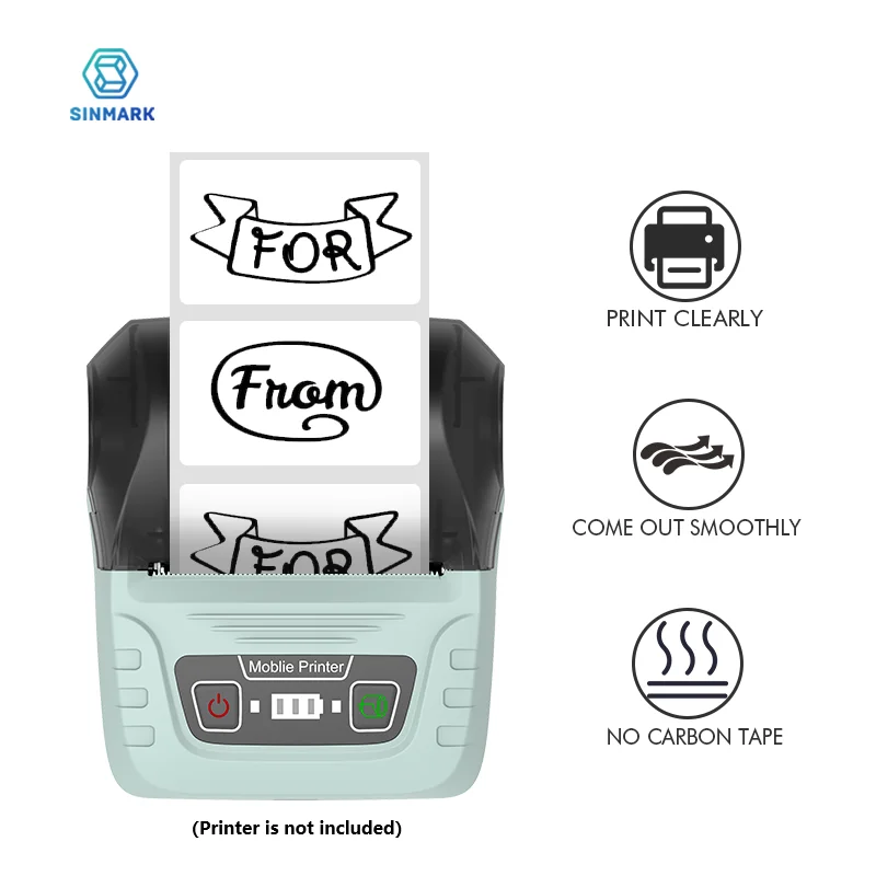 50x30mm White Thermal Label Sticker 3 Rolls Blank Self-Adhesive Label Paper Waterproof Handmade Gift Tag Paper DIY Home Office