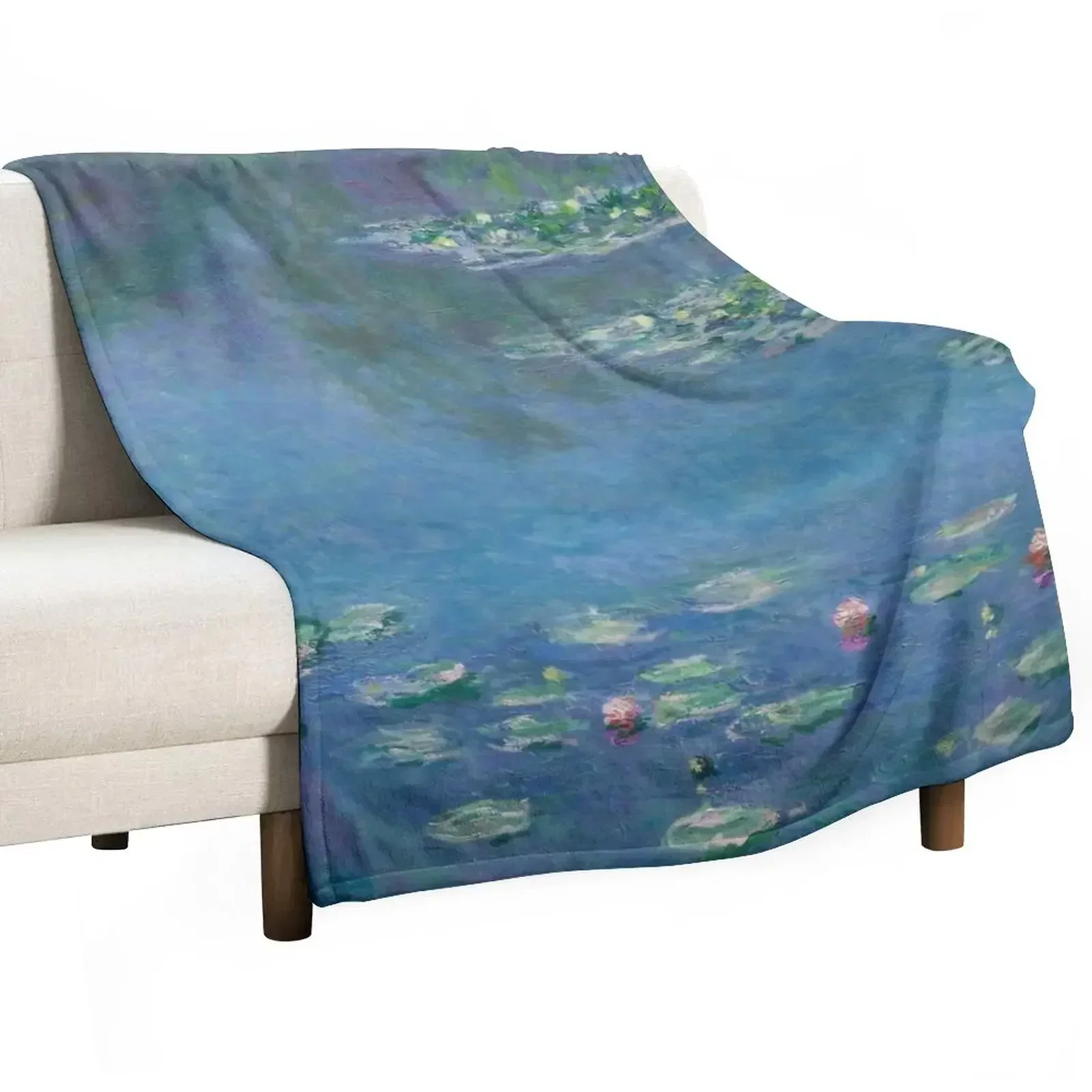 New Water Lilies by Claude Monet Throw Blanket Summer Beddings Bed Fashionable Blankets