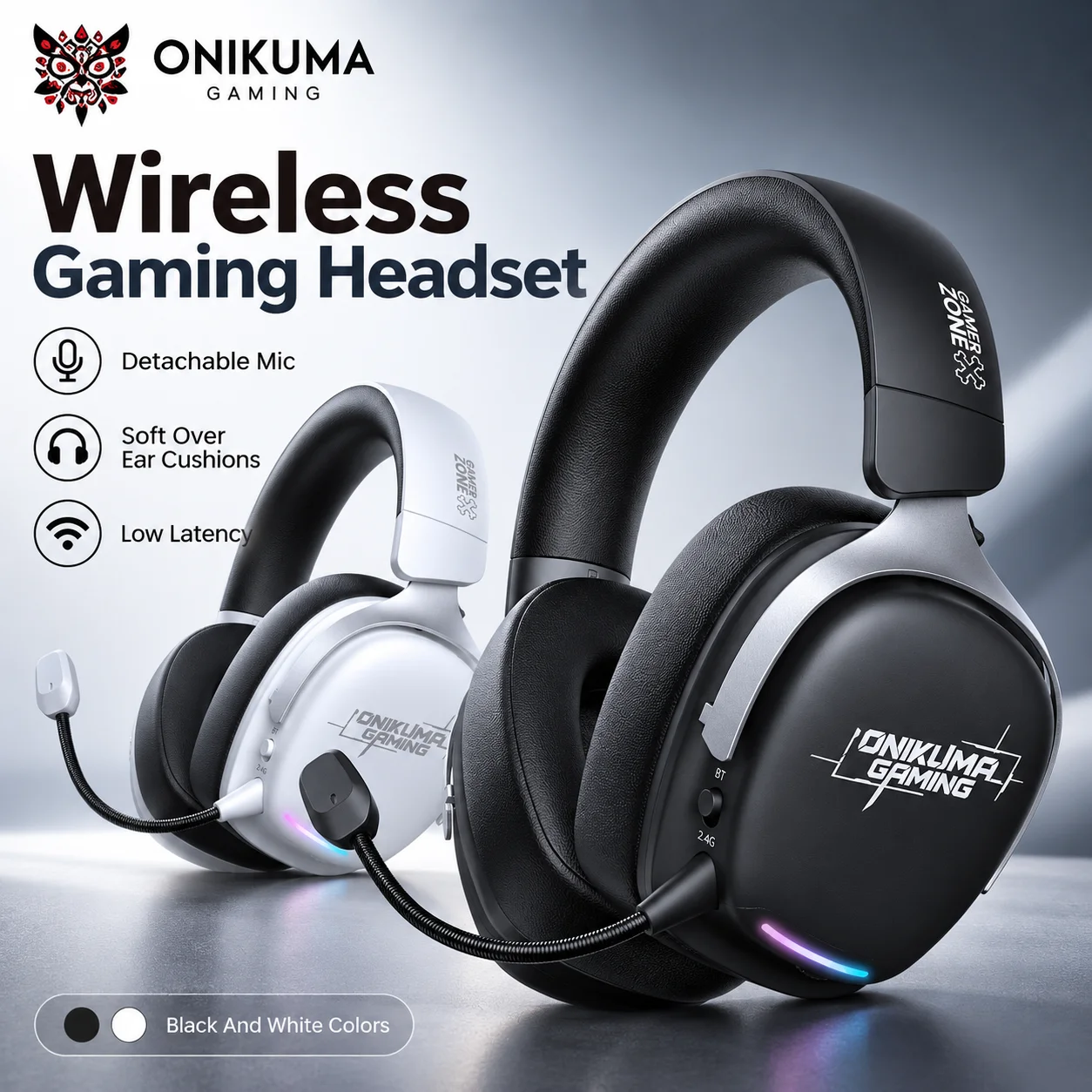 ONIKUMA GT816 Gaming Headphones Wireless Headset With Noise Cancelling Mic Bluetooth 5.4 2.4G Connection Surround Sound For PC