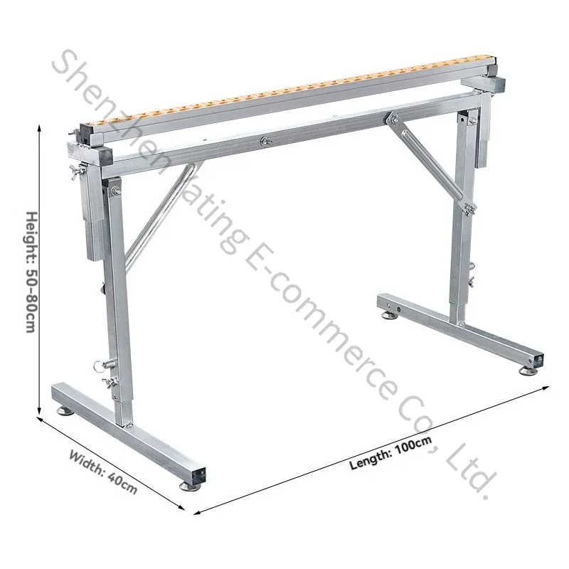 Rail-mounted edge bander support stand, single-row woodworking material rack, heavy-duty foldable saw table material support.