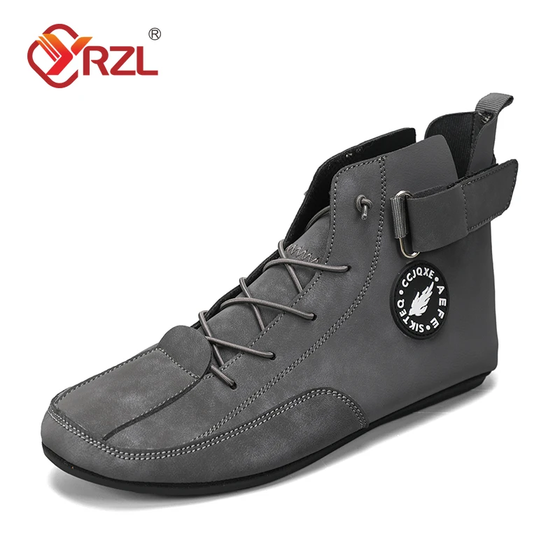 

YRZL Mens Shoes High Top Lightweight Anti-slip Man Casual Walking Shoes Soft Soles Comfortable Breathable Loafers Shoes for Men