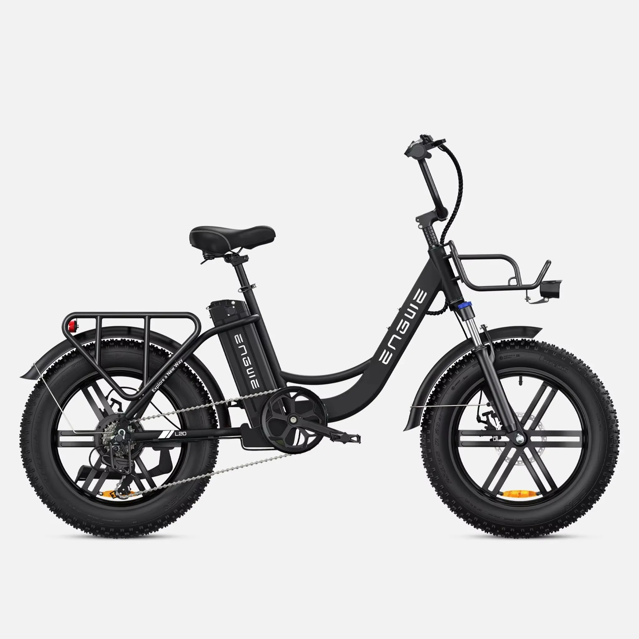 L20 Electric Bicycle 250W Brushless Motor 48V13AH Lithium Battery Electric Bike 20*4.0 Inch Fat Tire City Commuter e-Bike