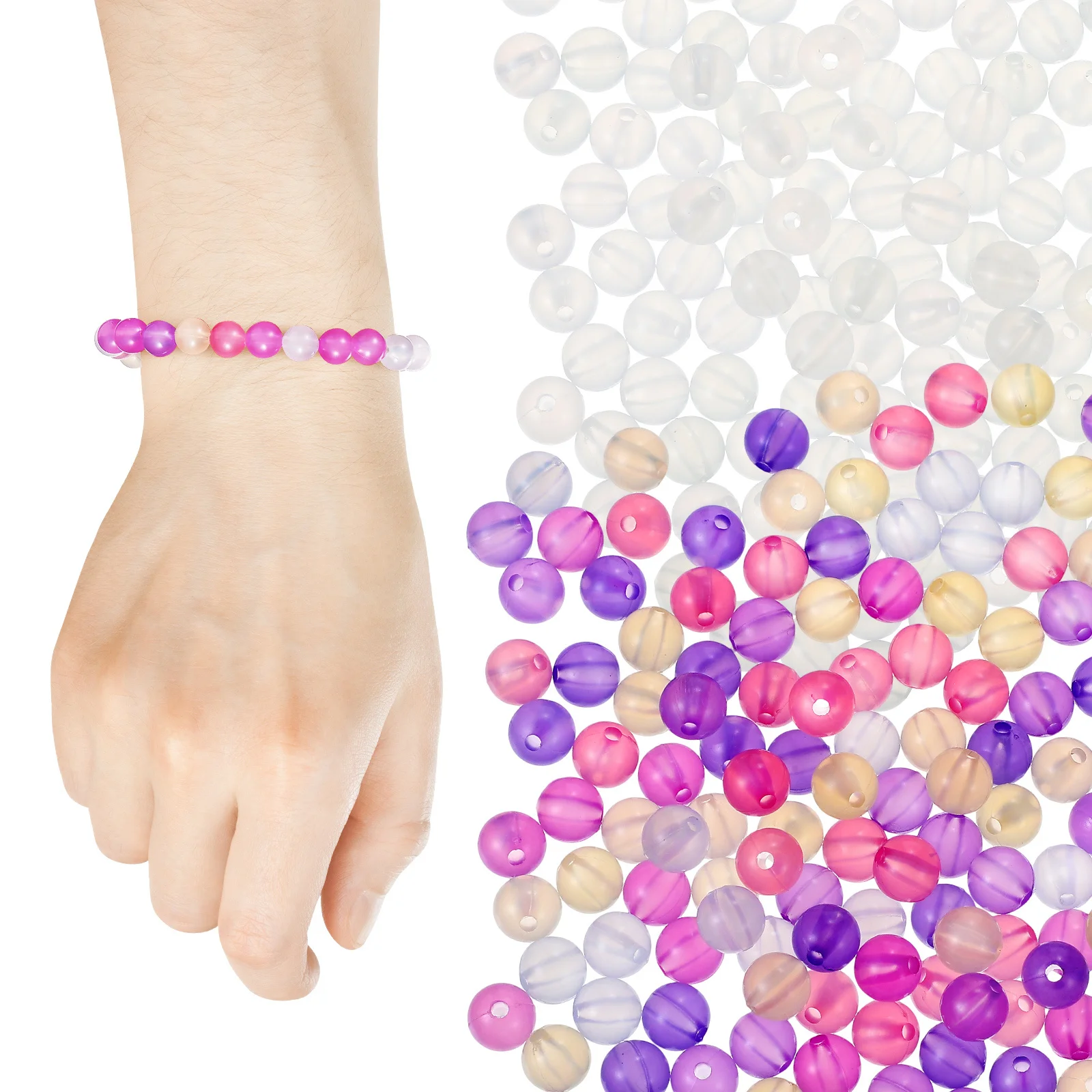 6pcs 6 PCS Beads Uv Activated Color Changing Sun Spacer Light Colors Sunlight Bulk Solar