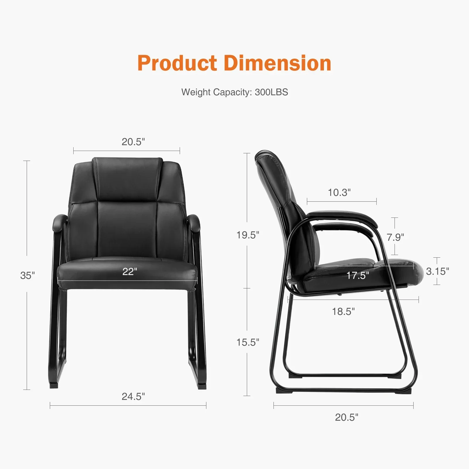 #For Ergonomic Padded Backrest Office Chair Waterproof PU Leather Waiting Room Seat Thickened Sponge