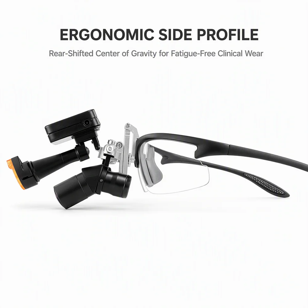 Dental Loupes 48 Degree Deflection 4X 5X 6X Magnification with Detachable 5W LED Headlight Headband Dual Magnetic Battery
