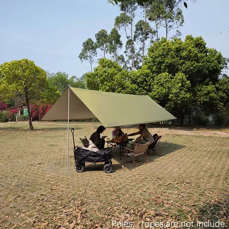 Durable UV-Resistant Silver-Coated Waterproof Canopy Tarp for Outdoor Camping, Picnic, BBQ - Various Dimensions 3x3 to 4x5