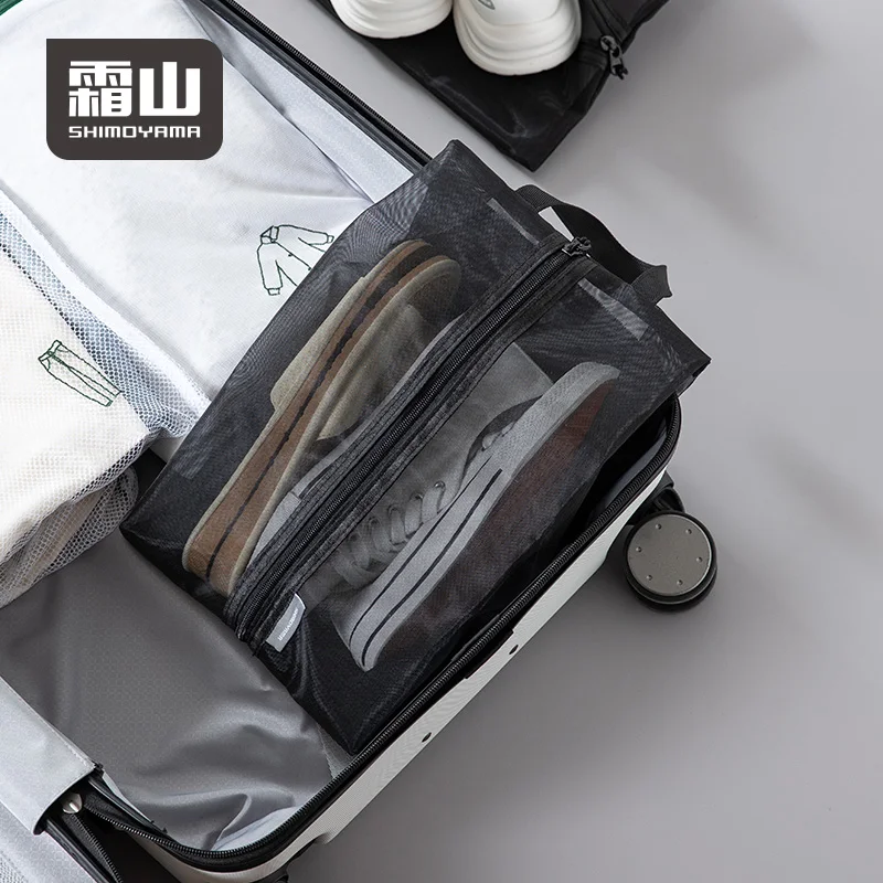 حقيبة تخزين من النايلون الأسود من SHIMOYAMA مع مقبض وحقيبة حمل محمولة ومتينة من نوع الإغلاق بسحاب