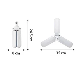 E27 Light Bulb 3 Light Source Led 45w Foldable Super Bright Household Energy Conservation Lamp Bulb Emits White Light Ac85-265v