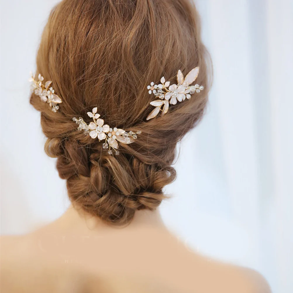 

2Pcs Wedding Hair Comb Set Vintage Beaded Handmade Bridal Headwear Accessories for Bride Bridesmaid Party Hairpin