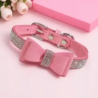 

1 set Pet Adjustable Microfiber Training Collar Heavy Duty For Large Dog Outdoor Hiking Running Rhinestone Dog Collar