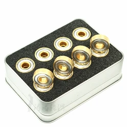 16 Pcs Swiss Golden 7-Beads BSB Speed Bearings Highly Speed ILQ-11 8x22x7 mm Bearing 608Z with Iron Box Inline Skate Bearing