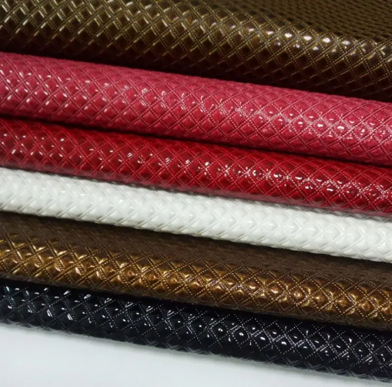 Self-adhesive 50cm*137cm Diamond pattern leather fabric DIY Handmade Sew Clothes bag home interior Accessories Synthetic Leather