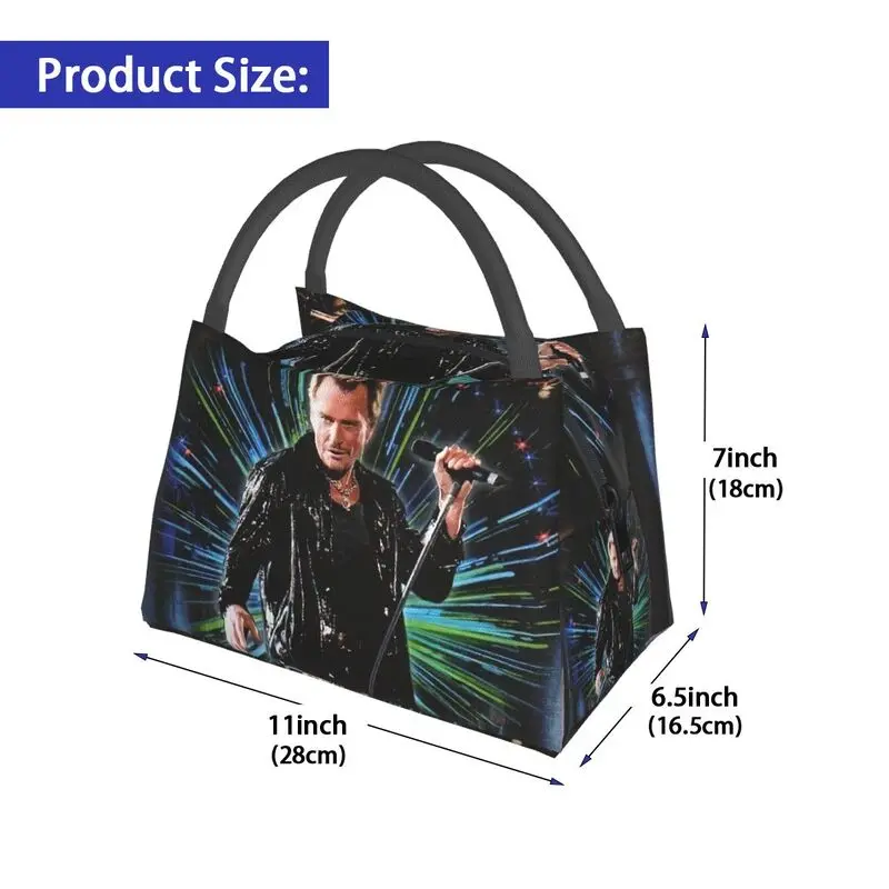 Johnny Hallyday Rock Insulated Lunch Bags per Picnic all'aperto Singer French France Resuable Thermal Cooler Lunch Box Women