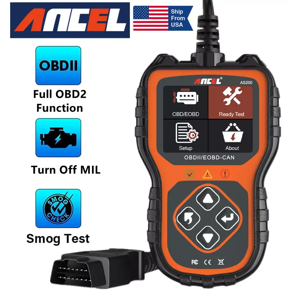 ANCEL AS200 Automotive Scanner Code Reader OBD2 Check Engine Fault Car Diagnostic Scan Tool Data Stream Automotive