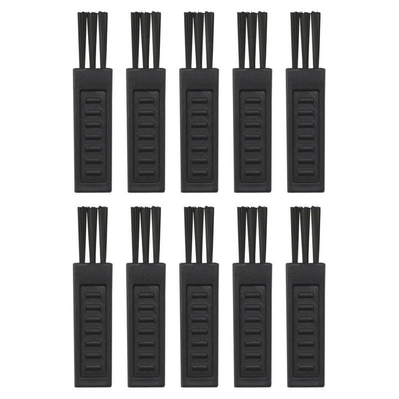 10Pcs Black Small Brush Razor Cleaning Brush Keyboard Dust Nylon Plastic Brush Computer Keyboard Dust Removal Clearing Tool 4cm