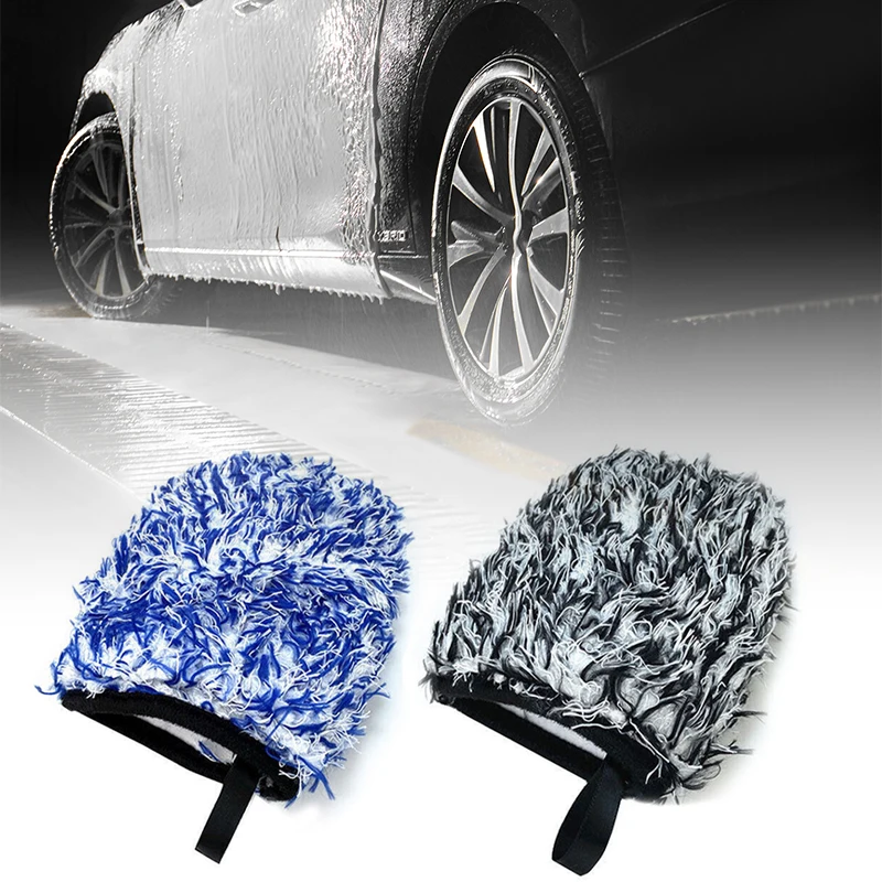 SEAMETAL Super Soft Car Microfiber Wheel Detailer Wash Glove Thickening Two-sided Car Detailing Pocket Mitt Car Wash Products