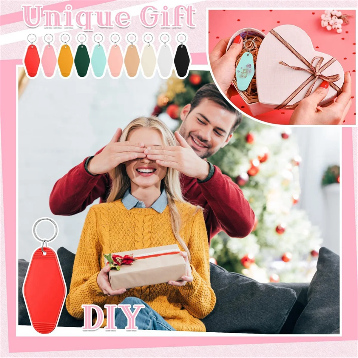 New 50 Pcs Motel Keychain Blank Hotel Keychain Sublimation Vintage Keychain Bulk for DIY Crafts Ornament