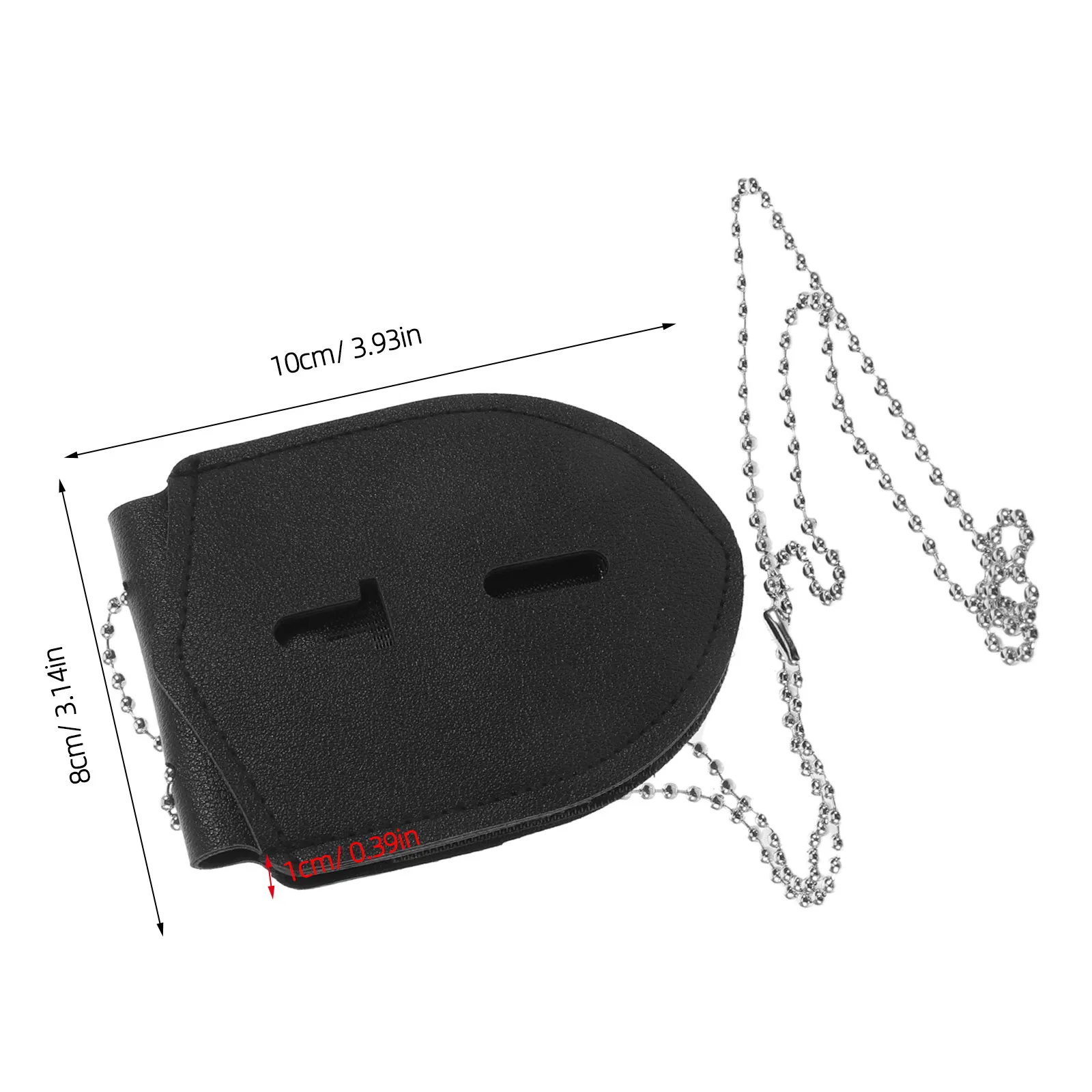 Police Badge Holder with Chain PU Portable Commemorative Medal Storage Badge Protection Case Neck Lanyard