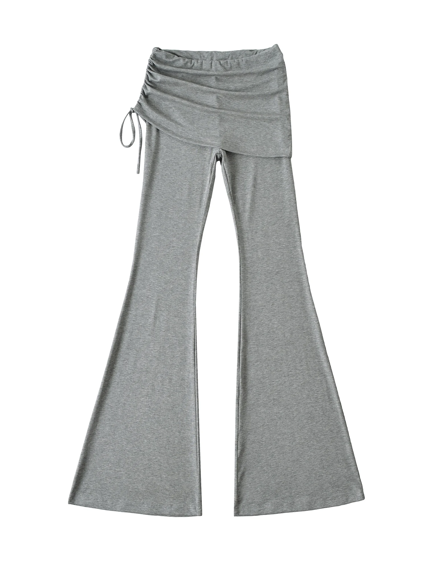 Amerykańskie spodnie wyszczuplające z wysokim stanem, rozszerzane, codzienne, spodnie do jogi, spódnico-spodnie, luźne spodnie z bocznym sznurkiem, długie spodnie.