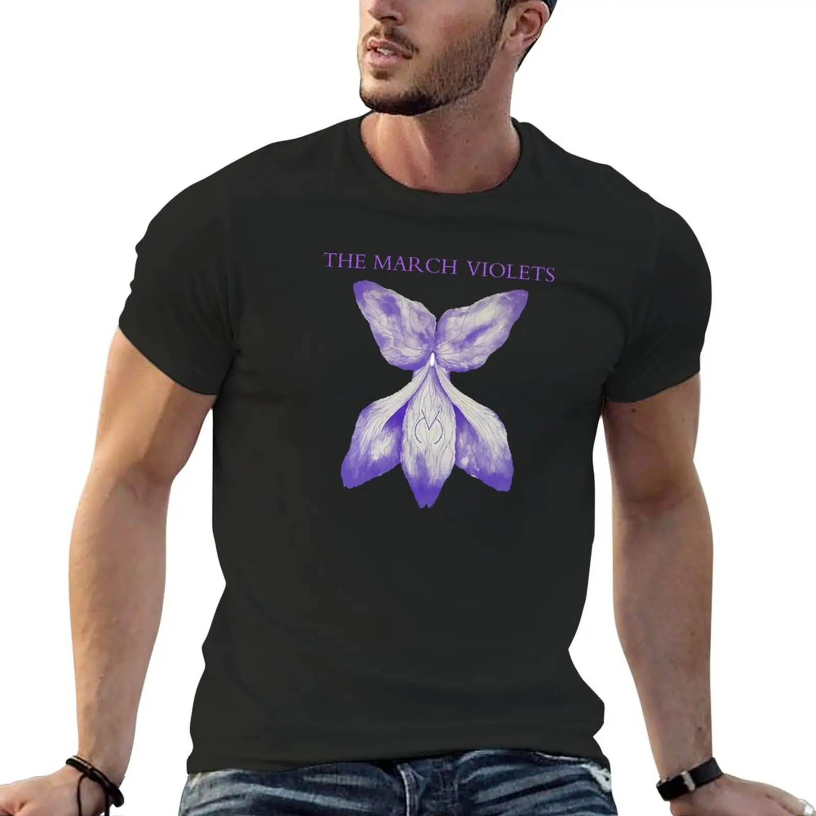 Flower - Goth - Gothic - The March Violets T-shirt blanks quick-drying for a boy mens clothing