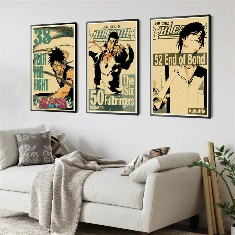 أنيمي الشكل بليتش الجمالية قماش اللوحة الملصقات والمطبوعات جدار صورة فنية لتزيين غرفة المعيشة