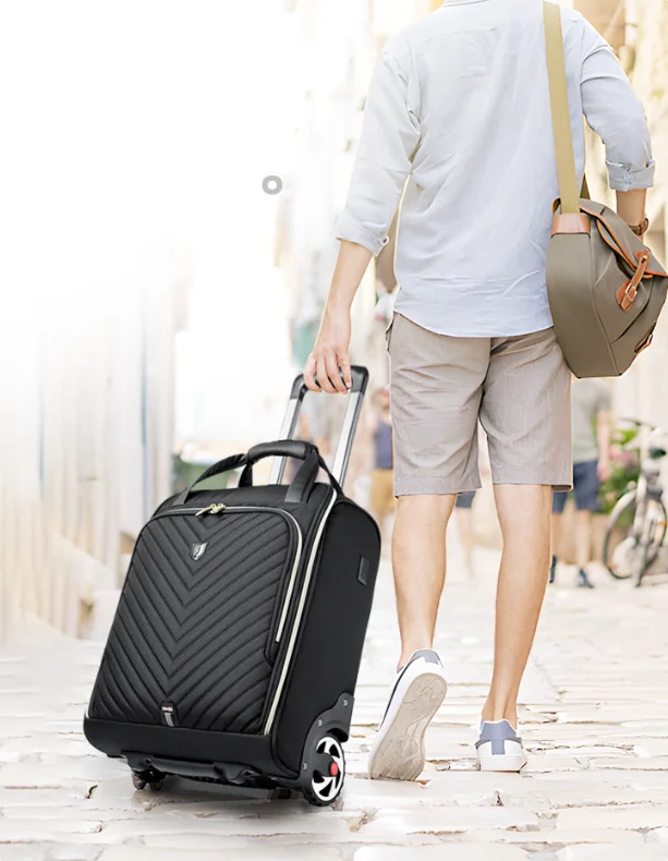 Bolsa de equipaje para asiento inferior con cabina rodante de 18 pulgadas para hombre, bolsas con ruedas para ordenador portátil de 17,3 pulgadas, equipaje de mano de viaje, mochila con ruedas para viaje