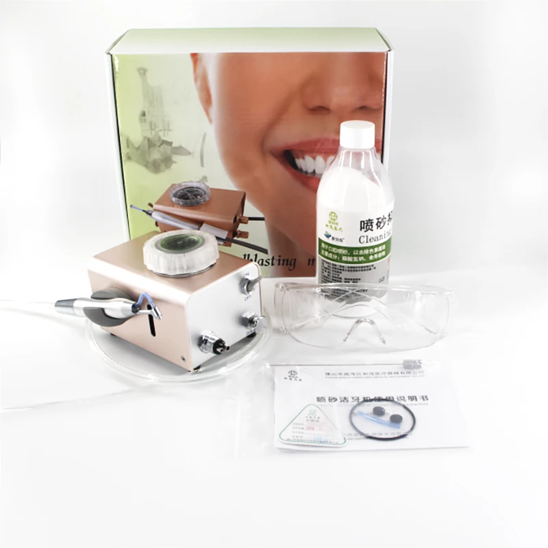 Dental Teeth Cleaning Sandblasting Air Water Prophy Polishing Machine Oral Sandblaster Sand Blasting Scaler with Powder