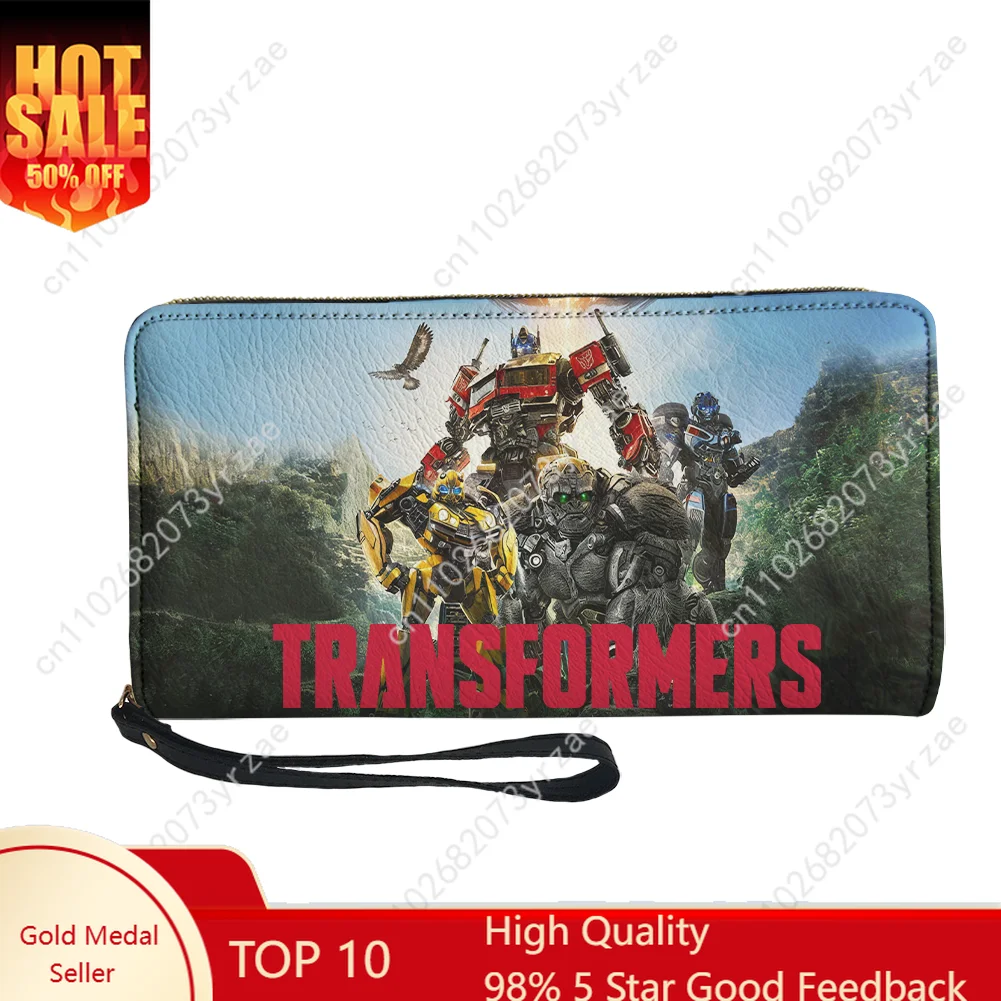 

Transformers Wallet Mens Womens Teenagers Long Zipper Wallet Double Print Commuter Personalized Photo Custom Made Purses
