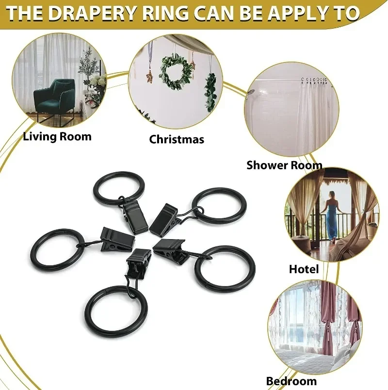 Curtain Clips Set Hanger Hooks Retro Classic Drapes Tie Buckles Home Bedroom Bathroom Decorative Curtain Clips Various Size