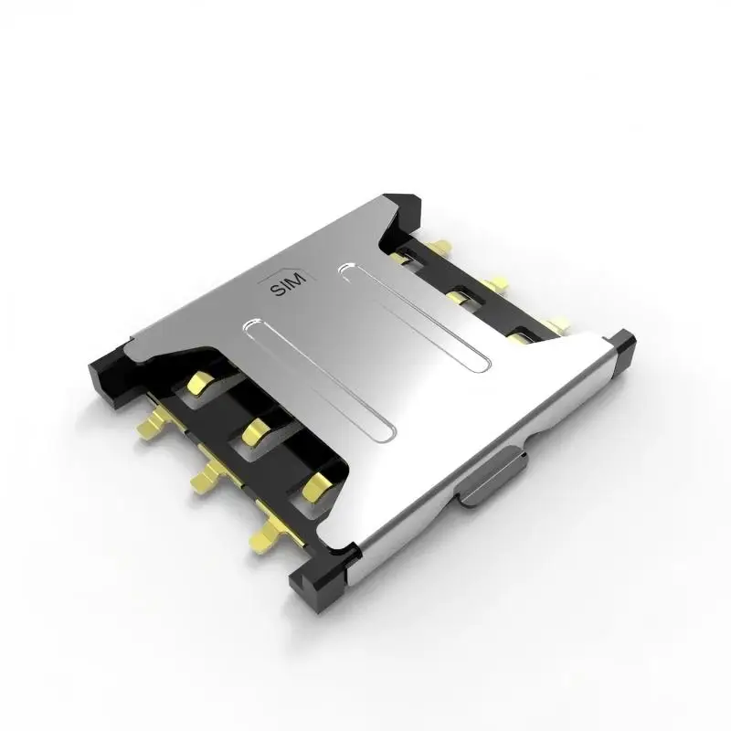 20pcs/lot XKNANO-1151 Nano-SIM Card Socket Connector, No-Push, H1.35
