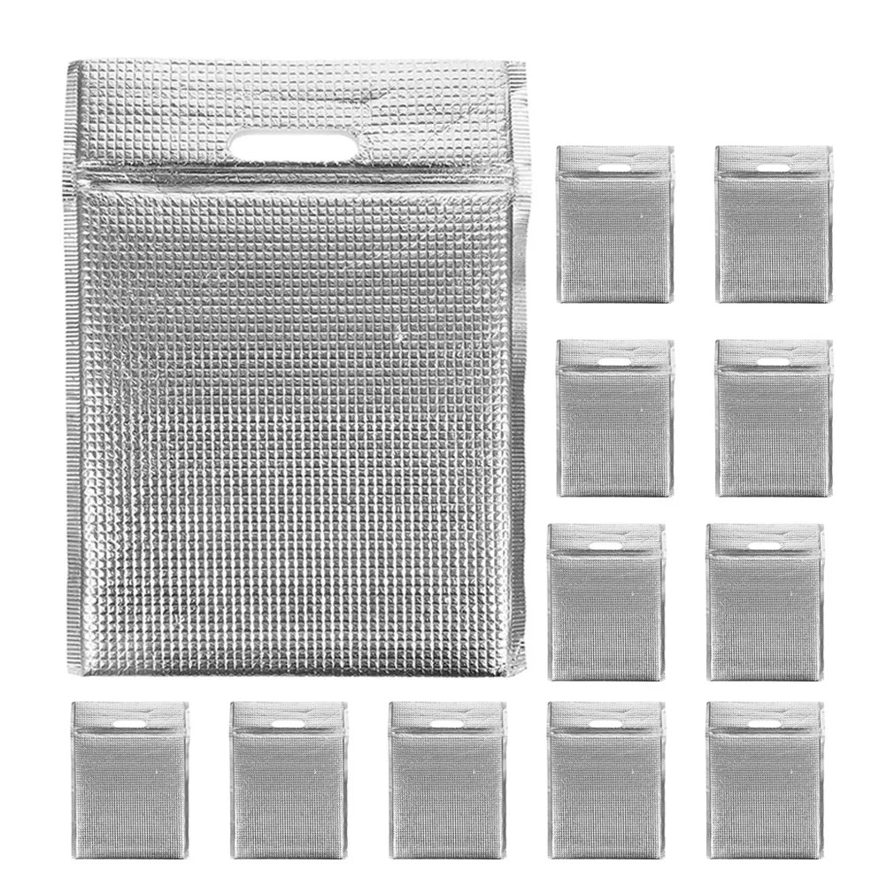 12pcs Insulated Sandwich Bags Reusable Thermal Lunch Bag Portable Snack Pouch Foil Food Carrier For Picnic Camping Travel Kids
